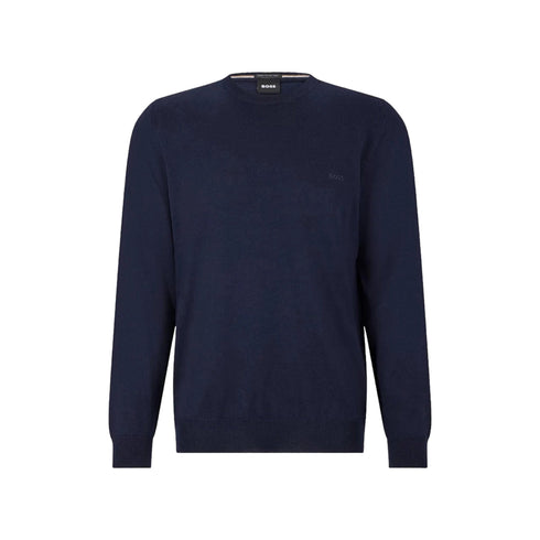 BOSS Pullover Maglia Uomo con ricamo in tono colore Dark blue A24 - BOSS50476364 - 404 - M - Francavilla Moda